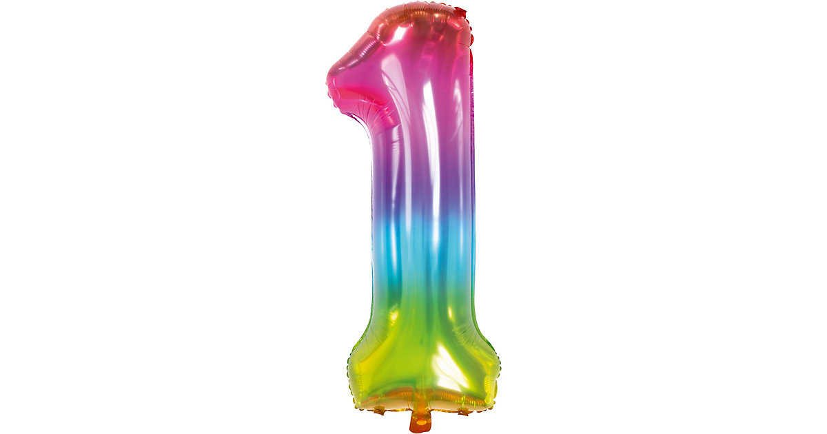 Folienballon Yummy Gummy Regenbogen Zahl 1, ca. 81 cm rosa-kombi Folienballon Yummy Gummy Regenbogen Zahl 1, ca. 81 cm rosa-kombi von Folat