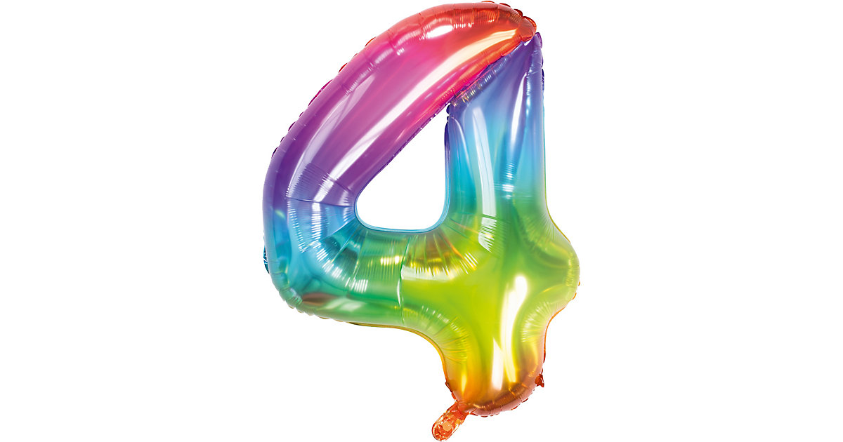 Folienballon Yummy Gummy Regenbogen Zahl 4, ca. 81 cm blau-kombi Folienballon Yummy Gummy Regenbogen Zahl 4, ca. 81 cm blau-kombi von Folat