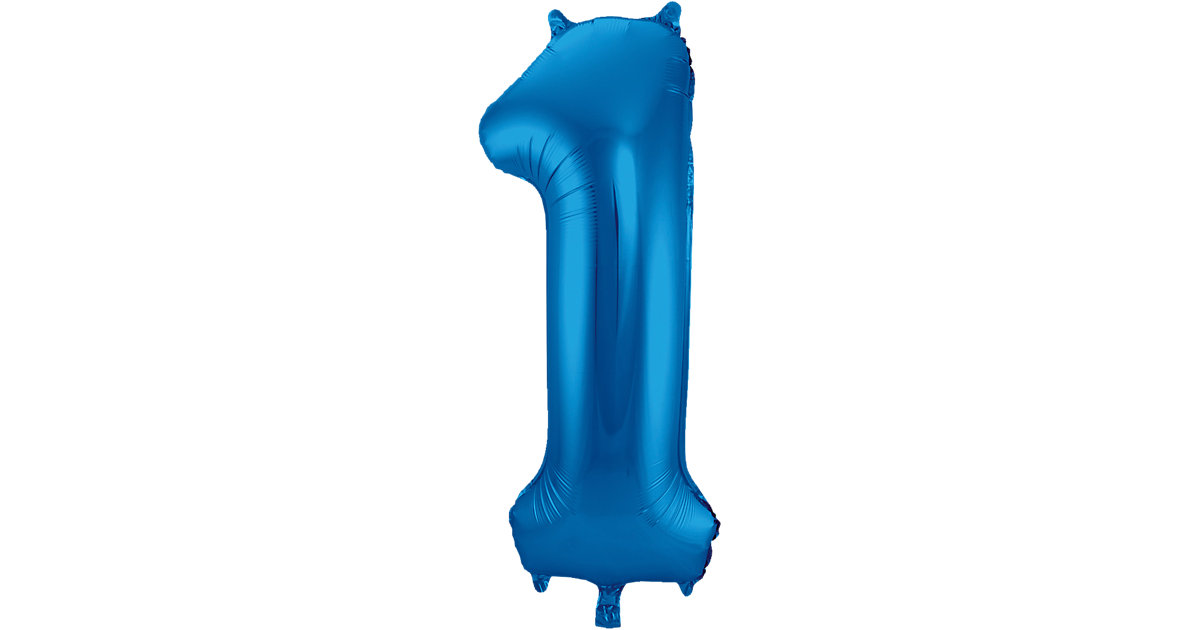 Folienballon blau Zahl 1, 86 cm blau Modell 1 von Folat