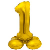 Folienballon Zahl 1 zum Aufstellen, gold, ca. 72cm hoch Folienballon Zahl 1 zum Aufstellen, gold, ca. 72cm hoch von Folat