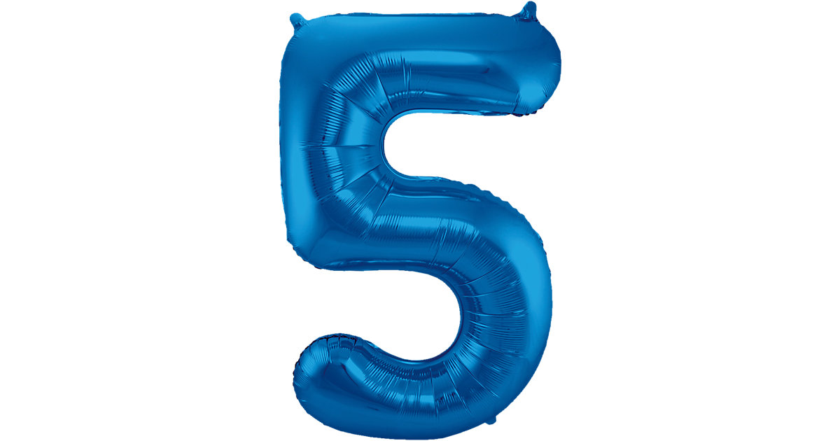 Folienballon blau Zahl 5, 86 cm blau Modell 2 Folienballon blau Zahl 5, 86 cm blau Modell 2 von Folat