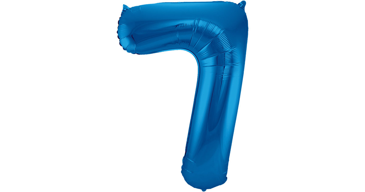 Folienballon blau Zahl 7, 86 cm blau/weiß Folienballon blau Zahl 7, 86 cm blau/weiß von Folat