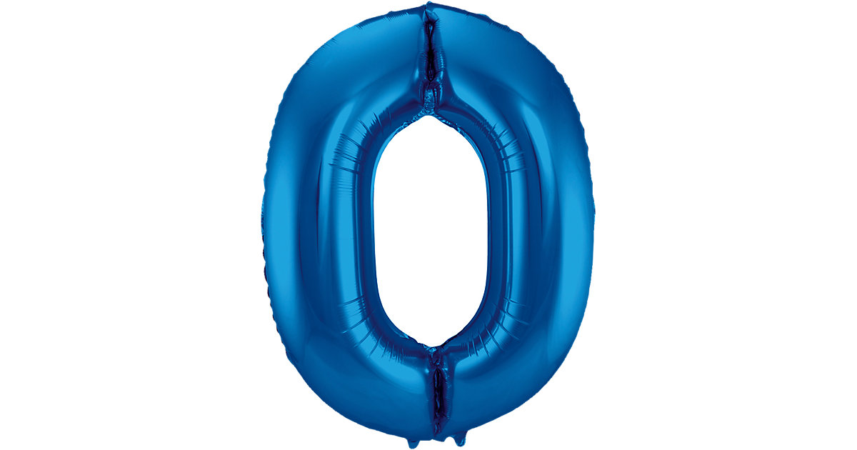 Folienballon blau Zahl 0, 86 cm metallicblau Folienballon blau Zahl 0, 86 cm metallicblau von Folat