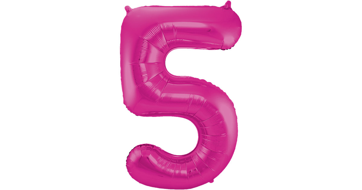Folienballon pink Zahl 5, 86 cm von Folat