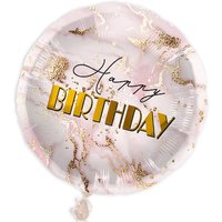 Happy Birthday Folienballon im Marmor-Look, Ø 35cm von Folat