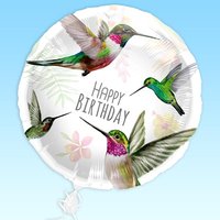 Happy Birthday Folienballon mit Kolibri-Motiv, Ø 35cm Happy Birthday Folienballon mit Kolibri-Motiv, Ø 35cm von Folat