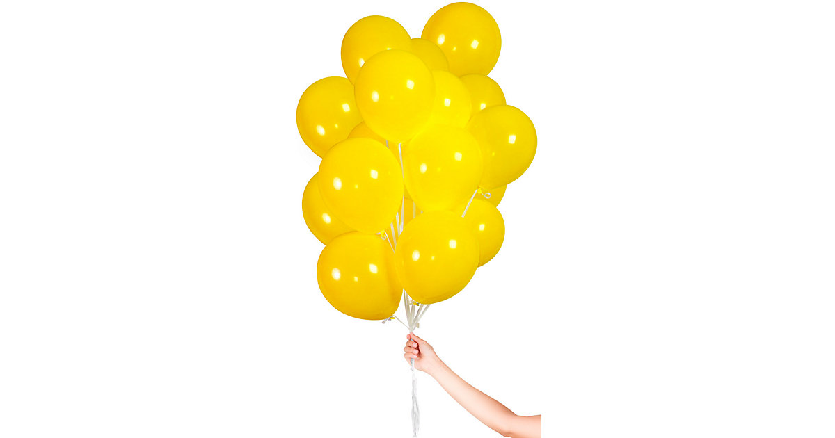 Luftballons Gelb 23 cm, 30 Stück gelb von Folat