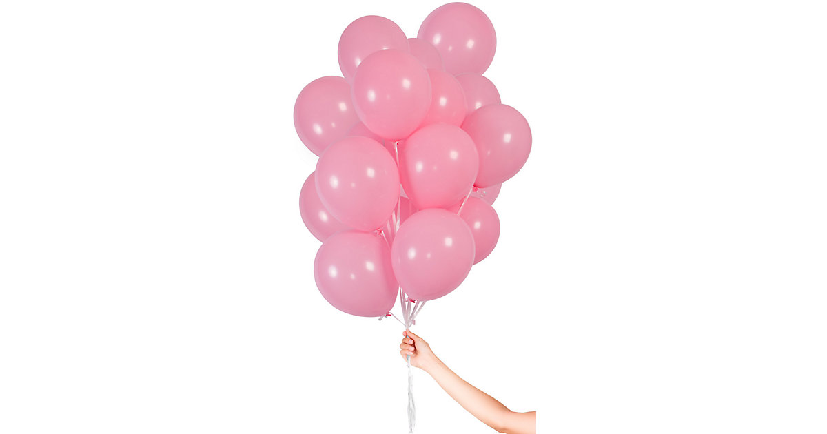 Luftballons Hellpink 23 cm, 30 Stück hellrosa von Folat