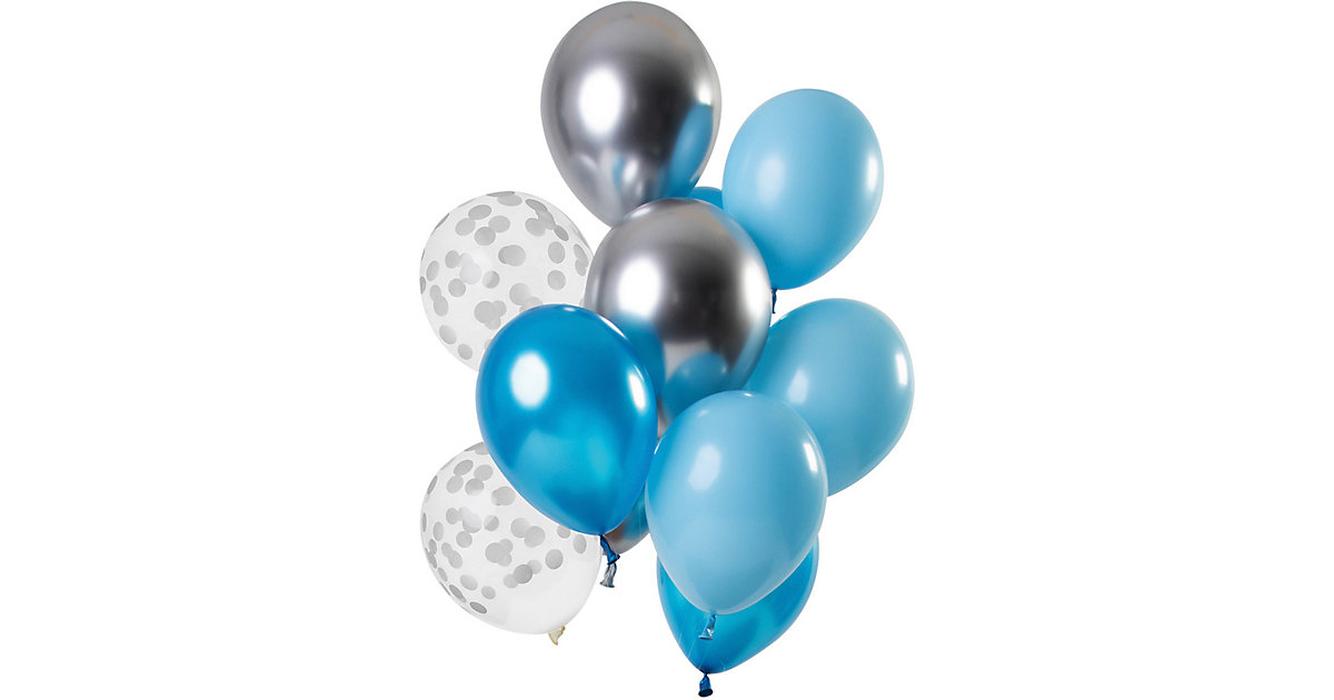 Luftballons Aquamarin 30 cm, 12 Stück türkis-kombi von Folat