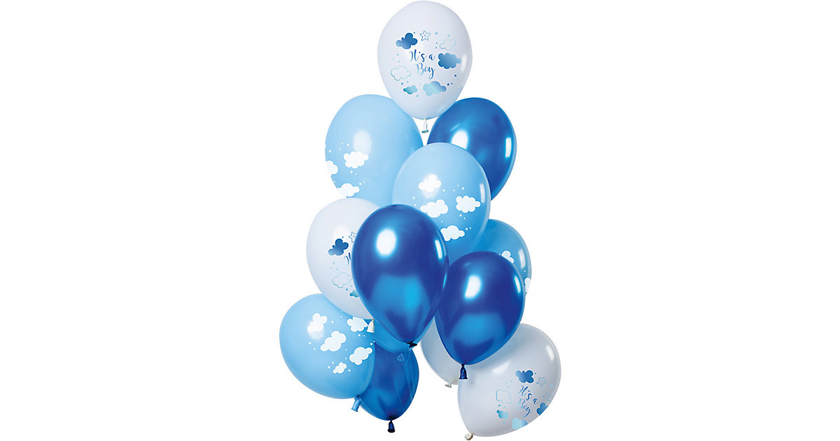 Ballons 'It's a boy' Blau 33cm - 12 Stück blau von Folat