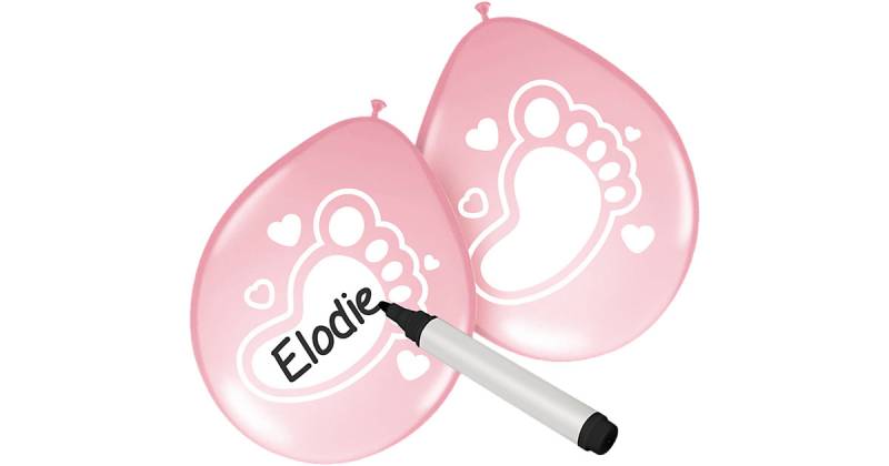 Luftballons Baby rosa 30 cm, 6 Stück von Folat