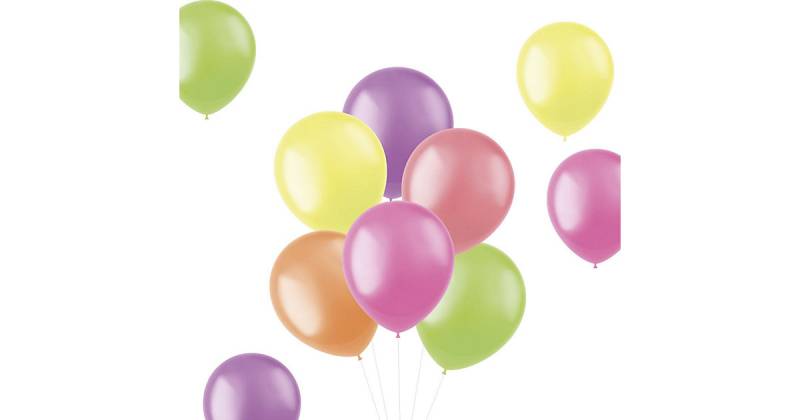 Luftballons Bright Neons 30 cm, 10 Stück von Folat