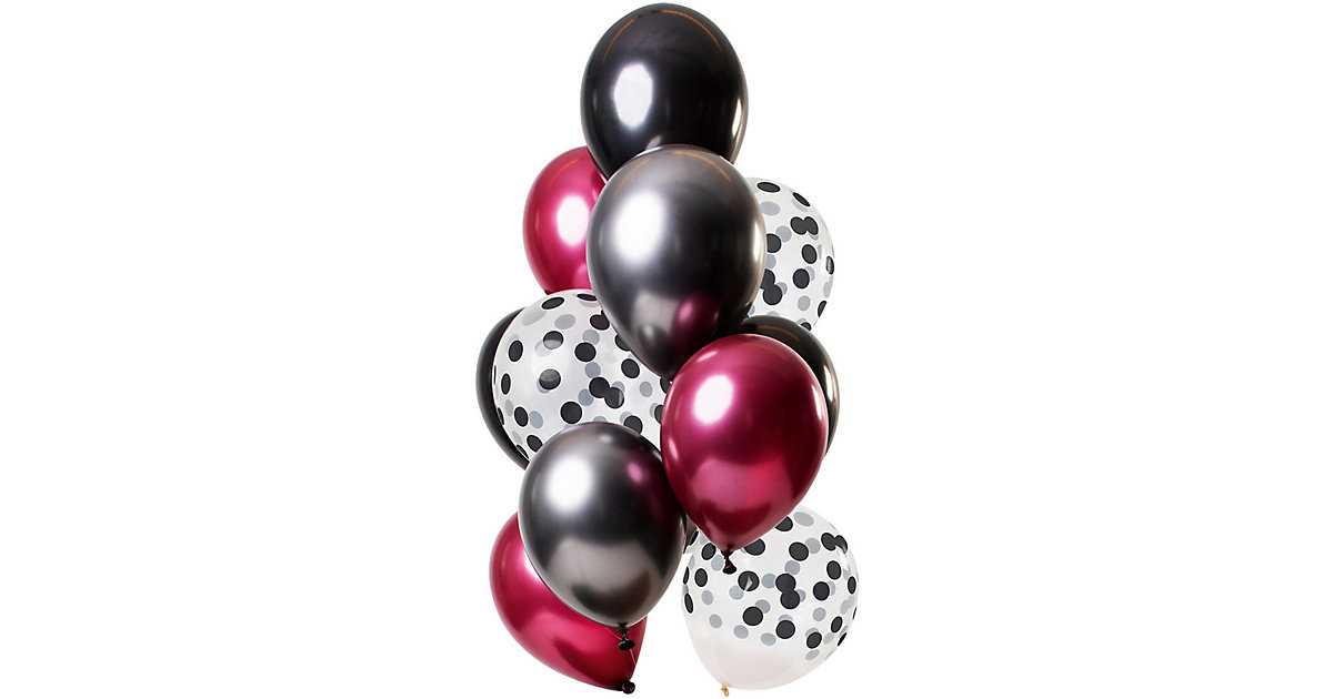 Luftballons Dark Richnesss 30 cm, 12 Stück schwarz/rot Luftballons Dark Richnesss 30 cm, 12 Stück schwarz/rot von Folat