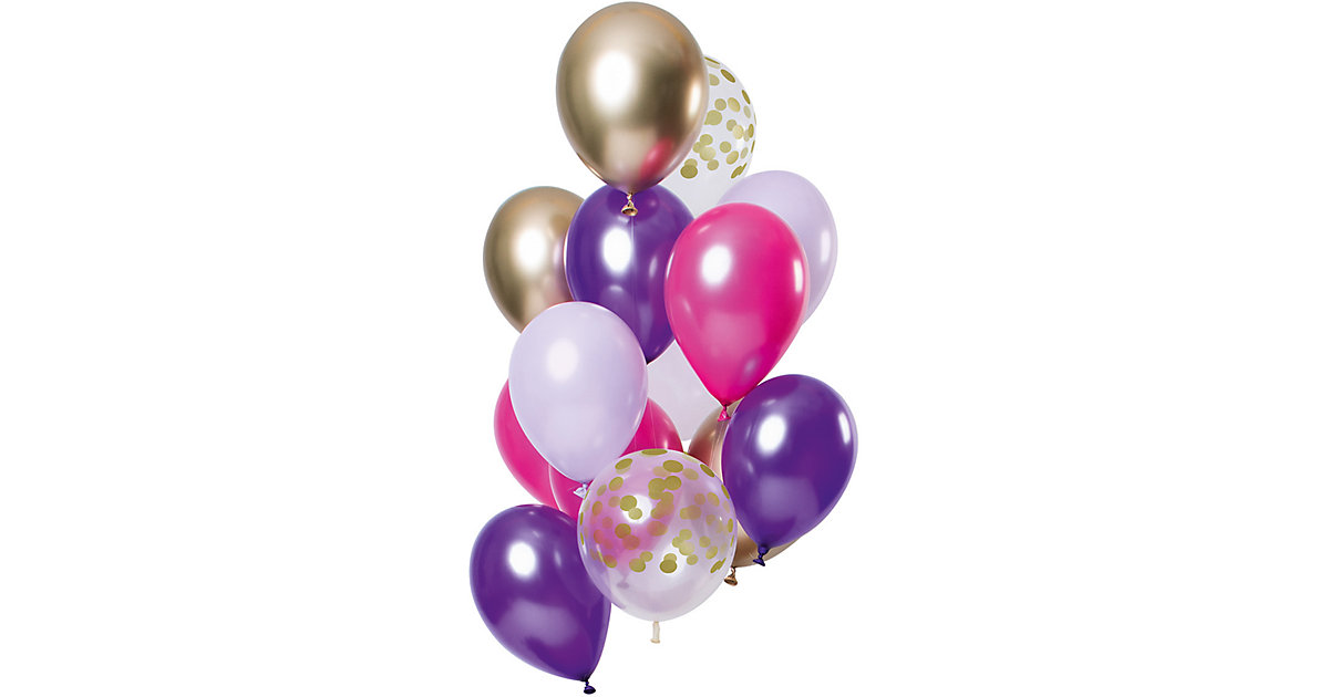 Luftballons Purple Posh 30 cm, 12 Stück lila-kombi von Folat