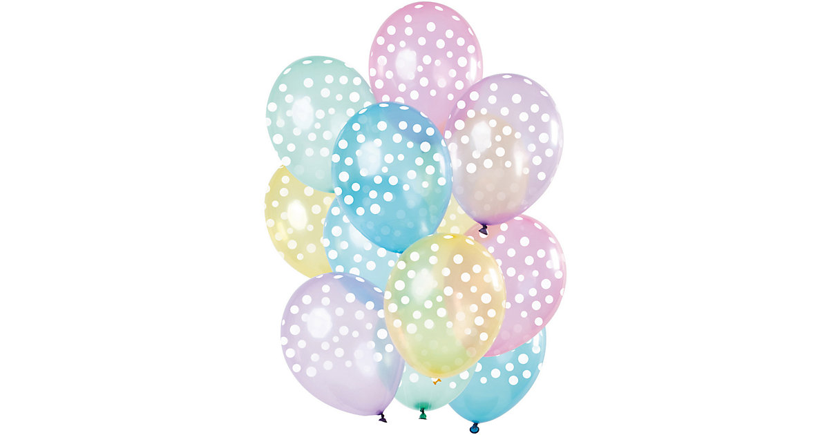 Luftballons Crystal Punkte Regenbogen 30 cm, 12 Stück pastell Luftballons Crystal Punkte Regenbogen 30 cm, 12 Stück pastell von Folat