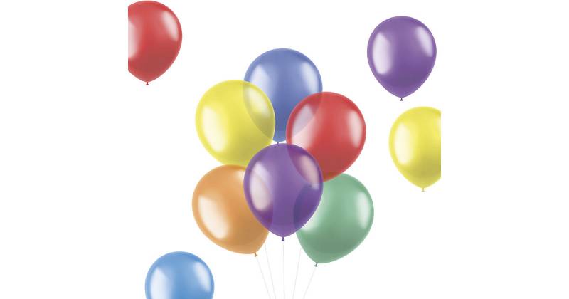 Luftballons Translucent Brights 33 cm, 50 Stück bunt von Folat