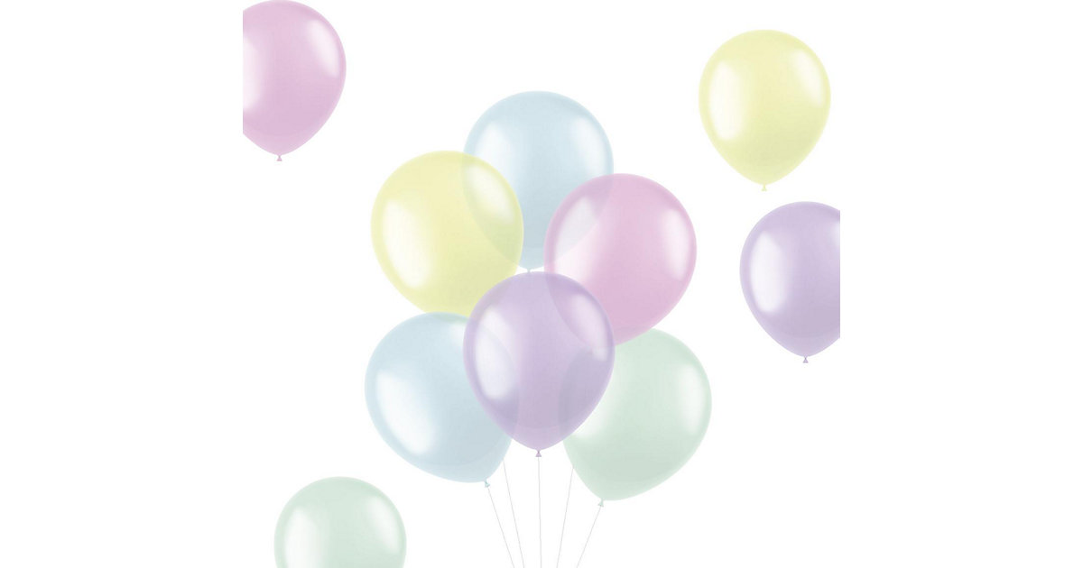 Luftballons Translucent Pastels 33 cm, 10 Stück pastell von Folat