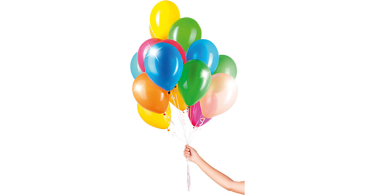 Luftballons metallic 23 cm, 30 Stück mehrfarbig Modell 1 von Folat