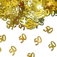 Metallic-Konfetti Zahl 50 golden für 50. Jubiläum, 14g Metallic-Konfetti Zahl 50 golden für 50. Jubiläum, 14g von Folat