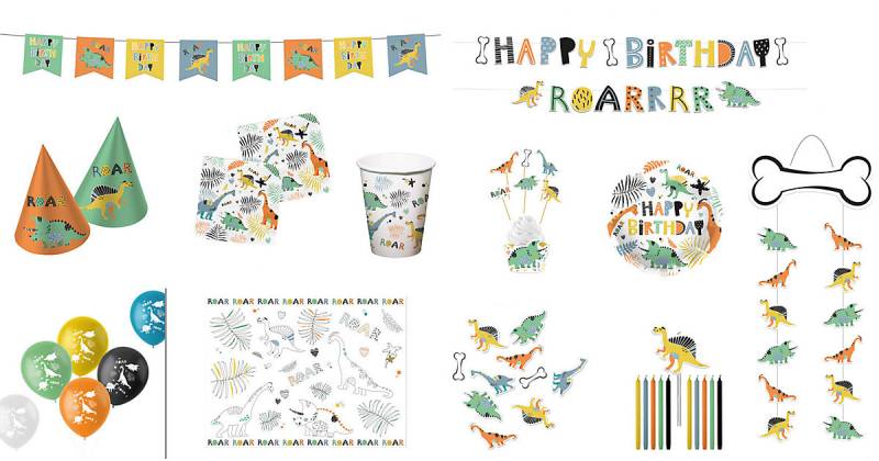 Partyset Dinosaurier, 109-tlg. grün von Folat
