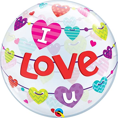 Qualatex 46047 22 "Single I Love U Banner Herzen-Bubble Ballon von Qualatex