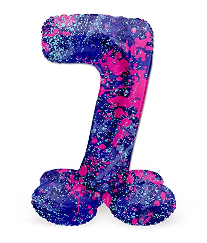 Folat 63927 Luftballon Geburtstag Stehender Ziffer Zahl 7 Paint Splash Lila Weltraum 72 cm - Decoration Geburtstagdeko, Ballon Zahl, Kein Helium erforderlich Folat 63927 Luftballon Geburtstag Stehender Ziffer Zahl 7 Paint Splash Lila Weltraum 72 cm - Decoration Geburtstagdeko, Ballon Zahl, Kein Helium erforderlich von Folat