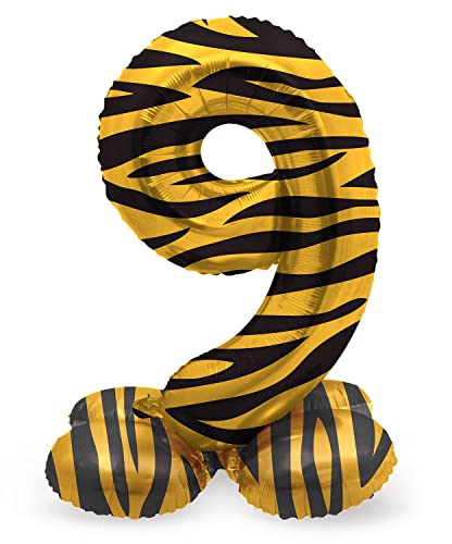Folat 64759 Luftballon Geburtstag Stehender Ziffer Zahl 9 Tiger Chic Löwe Braun Schwarz 41 cm - Decoration Geburtstagdeko, Ballon Zahl, Kein Helium erforderlich Folat 64759 Luftballon Geburtstag Stehender Ziffer Zahl 9 Tiger Chic Löwe Braun Schwarz 41 cm - Decoration Geburtstagdeko, Ballon Zahl, Kein Helium erforderlich von Folat