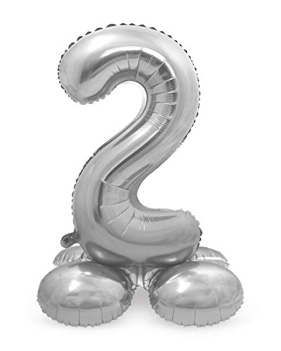 Folat Folienballon Zahl 2 Silber mit Basis ca. 81 cm 8714572647120 Folat Folienballon Zahl 2 Silber mit Basis ca. 81 cm 8714572647120 von Folat