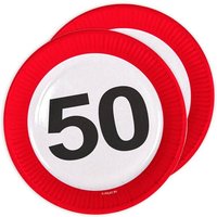 Teller "Verkehrsschild" zum 50. Geburtstag, 8er Pack von Folat