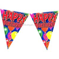 Wimpelkette "Happy Birthday", PVC, 10m, beeindruckende Geburtstagsdeko von Folat