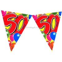 Wimpelkette zum 50. Geburtstag, 10m Partywimpel, Folie von Folat