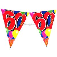 Wimpelkette zum 60. Geburtstag, 10m Partywimpel, Folie Wimpelkette zum 60. Geburtstag, 10m Partywimpel, Folie von Folat