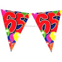 Wimpelkette zum 65. Geburtstag, volle 10m lang, aus Folie von Folat