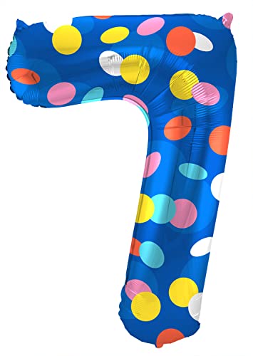 Folat 64187 Luftballon Geburtstag Ziffer 7 Colorful Dots Blau mit farbigen Punkten 86 cm-Helium Decoration Geburtstagdeko, Ballon Zahl, Colourful, cm Folat 64187 Luftballon Geburtstag Ziffer 7 Colorful Dots Blau mit farbigen Punkten 86 cm-Helium Decoration Geburtstagdeko, Ballon Zahl, Colourful, cm von Folat