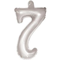 Zahl 7, aufblasbarer Infletter mit Ventil, silbern, 35cm Zahl 7, aufblasbarer Infletter mit Ventil, silbern, 35cm von Folat