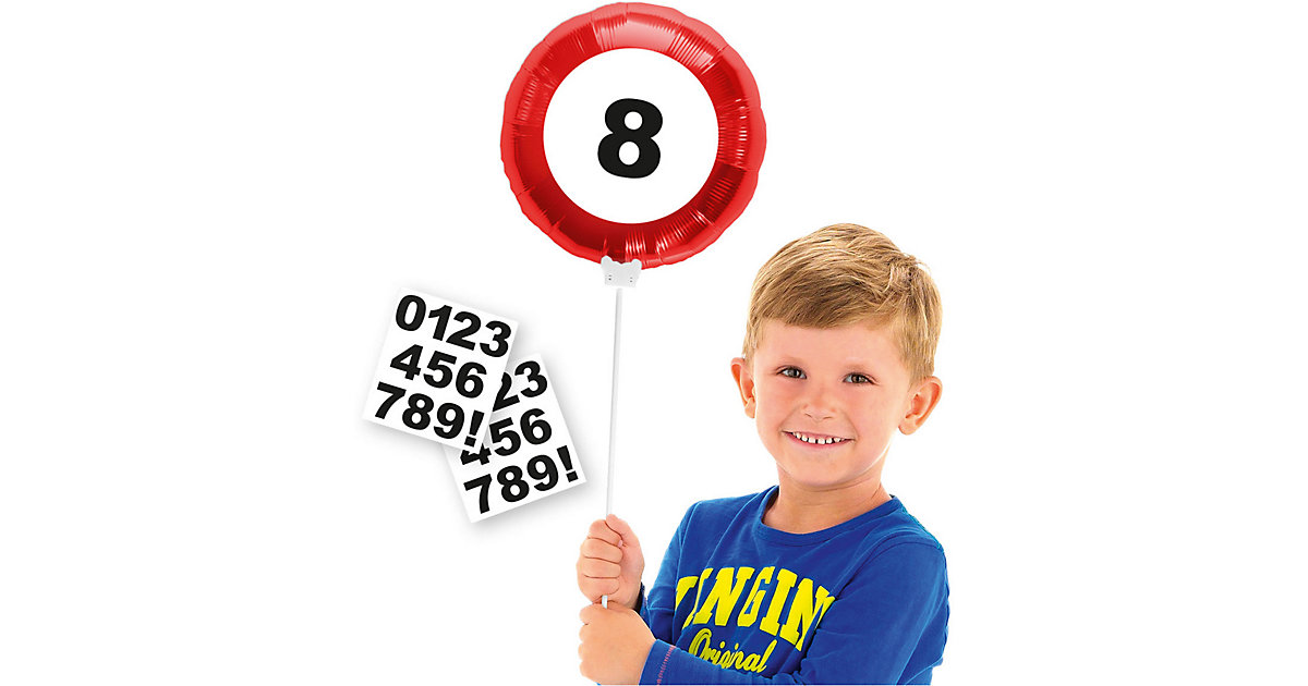 Zahlen-Folienballon Verkehrsschilder, personalisierbar rot/weiß Zahlen-Folienballon Verkehrsschilder, personalisierbar rot/weiß von Folat