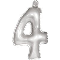 aufblasbarer Infletter als silberne Zahl 4, 35cm, mit Ventil aufblasbarer Infletter als silberne Zahl 4, 35cm, mit Ventil von Folat