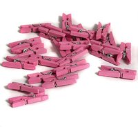 rosa Wäscheklammern 24 Stück, 2,5cm, Dekoaccessoire zur Babyparty von Folat