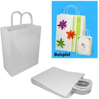 20 Weiße Papiertaschen KLEIN, starkes Material, 12cm x 5,5cm x 15cm, zum Gestalten von Folia Bringmann