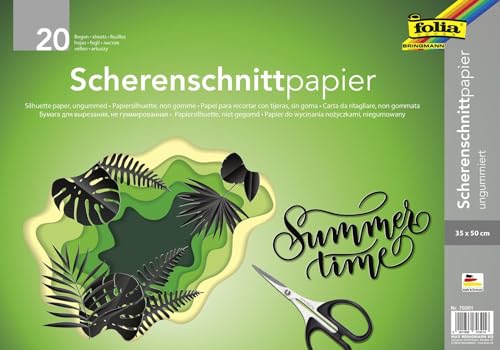 Bringmann 70301 - Scherenschnittpapier Folia ungummiert 20 Blätter von folia