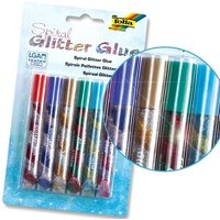 Glitter-Glue Spiralen Standard, 6er Pack, mit eingedrehten Farben, Bastel-Idee, Glitzer Klebstoff Glitter-Glue Spiralen Standard, 6er Pack, mit eingedrehten Farben, Bastel-Idee, Glitzer Klebstoff von Folia Bringmann