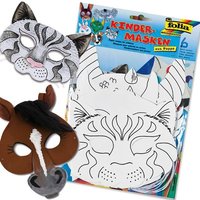 Kindermasken zum Bemalen und Bekleben, 6 Stück, versch. Tiermotive für Mottoparty Zoo Kindermasken zum Bemalen und Bekleben, 6 Stück, versch. Tiermotive für Mottoparty Zoo von Folia Bringmann