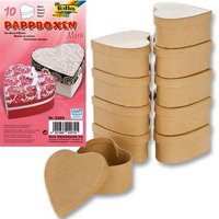 Pappboxen Mini, 10 Stück HERZ, 8x7,5x4 cm, natur, Verpackung für Geschenk zum Valentinstag Pappboxen Mini, 10 Stück HERZ, 8x7,5x4 cm, natur, Verpackung für Geschenk zum Valentinstag von Folia Bringmann
