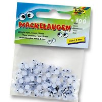 Wackelaugen, 100 Stück, weiss mit schwarzer beweglicher Pupille, 5mm Durchm., Bastelidee Wackelaugen, 100 Stück, weiss mit schwarzer beweglicher Pupille, 5mm Durchm., Bastelidee von Folia Bringmann