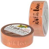 Washi Tape mit Heißfolienveredelung, 1 Rolle, Rosegold "With Love" Washi Tape mit Heißfolienveredelung, 1 Rolle, Rosegold "With Love" von Folia Bringmann