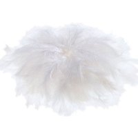 Weiße Flausch-Federn 100g zum Basteln von Oster-/Indianerschmuck von Folia Bringmann