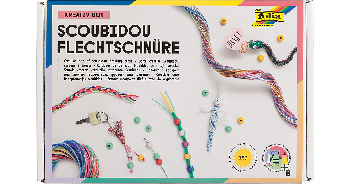 Flechtschnüre Bastelset Scoubidou, 197 Teile Flechtschnüre Bastelset Scoubidou, 197 Teile von folia