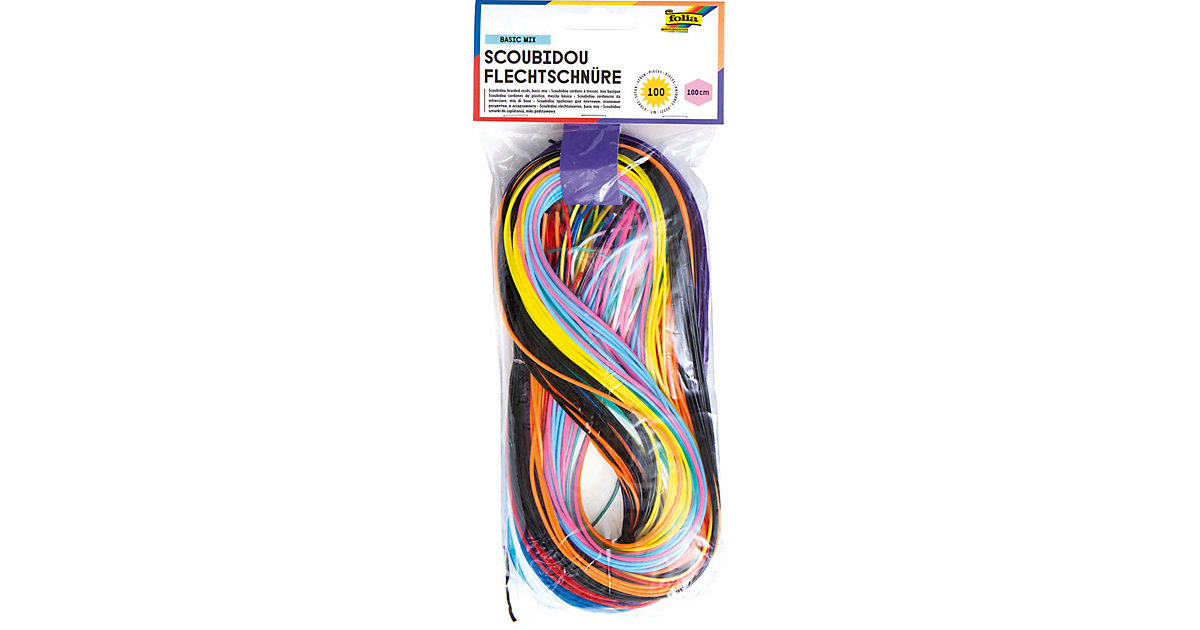 Flechtschnüre Scoubidou Regenbogen, 100 Stück Flechtschnüre Scoubidou Regenbogen, 100 Stück von folia