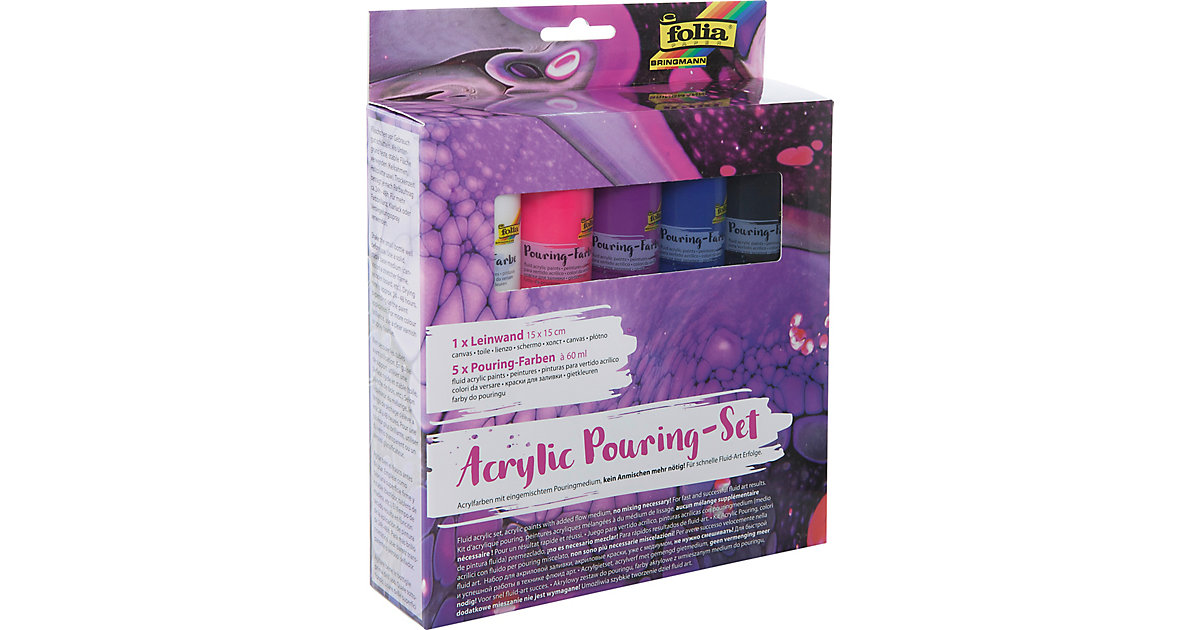 Kreativset POURING I - Intensiv, 5 x 60 ml + Keilrahmen 20x20 cm Kreativset POURING I - Intensiv, 5 x 60 ml + Keilrahmen 20x20 cm von folia
