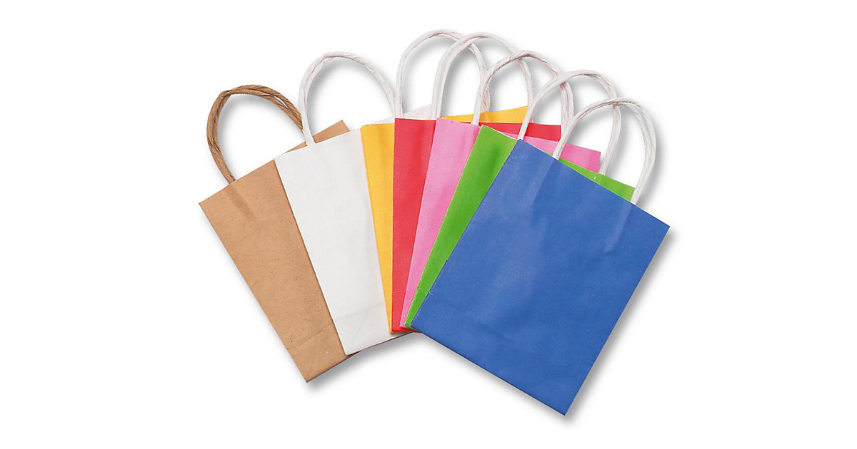 Papier-Geschenktüten 12 x 15 cm, 10 Stück farbig sortiert bunt Modell 1 Papier-Geschenktüten 12 x 15 cm, 10 Stück farbig sortiert bunt Modell 1 von folia